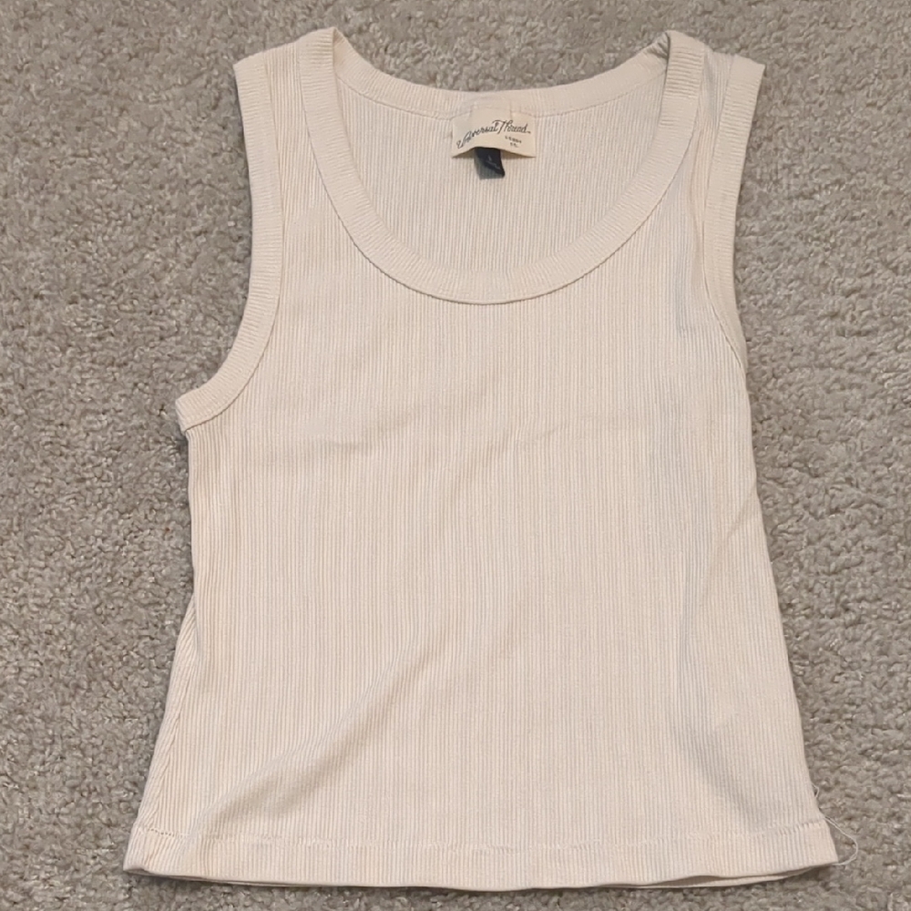 Universal Thread Cream Ribbed Tank Top